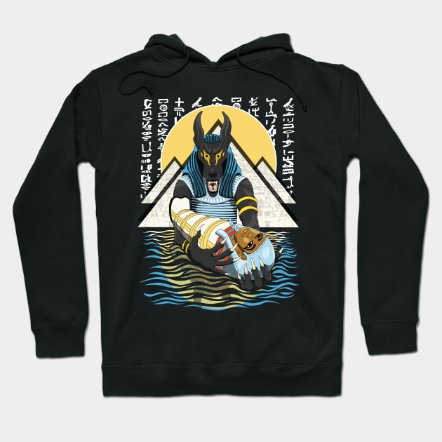 Anubis Egyptian God Graphic Design | Ancient Egypt Art Hoodie by TMBTM